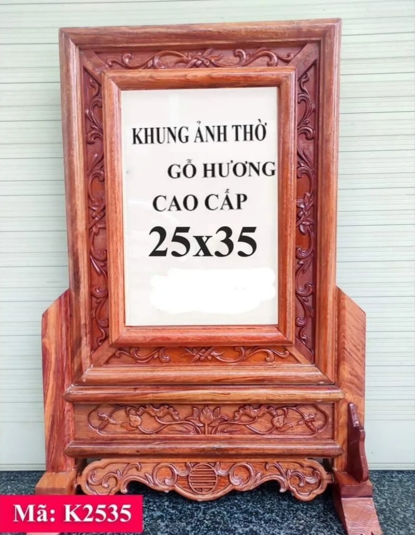 Khung ảnh thờ,khung hình thờ mẫu kép chiện dơi 25 x 35 cm