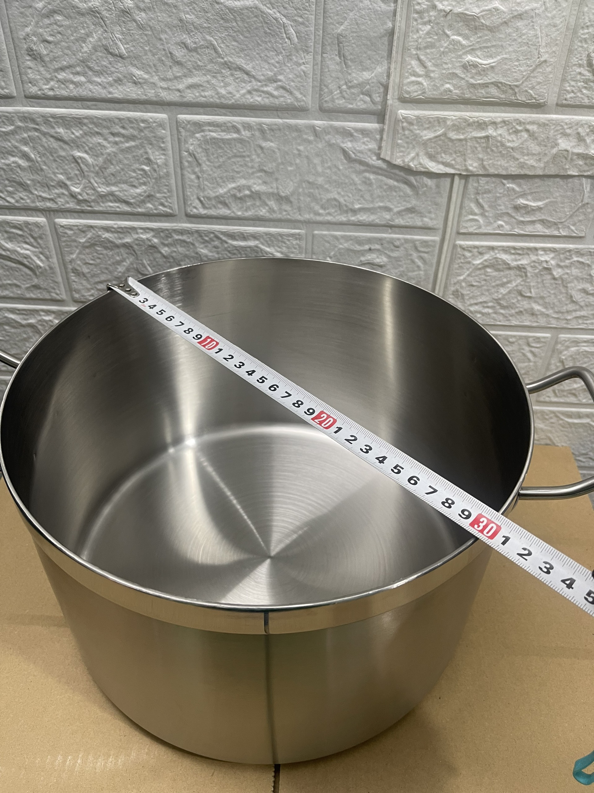 Nồi Inox 2 Quai Cao Cấp 3 Đáy _ Dung Tích: 9.8Lít _