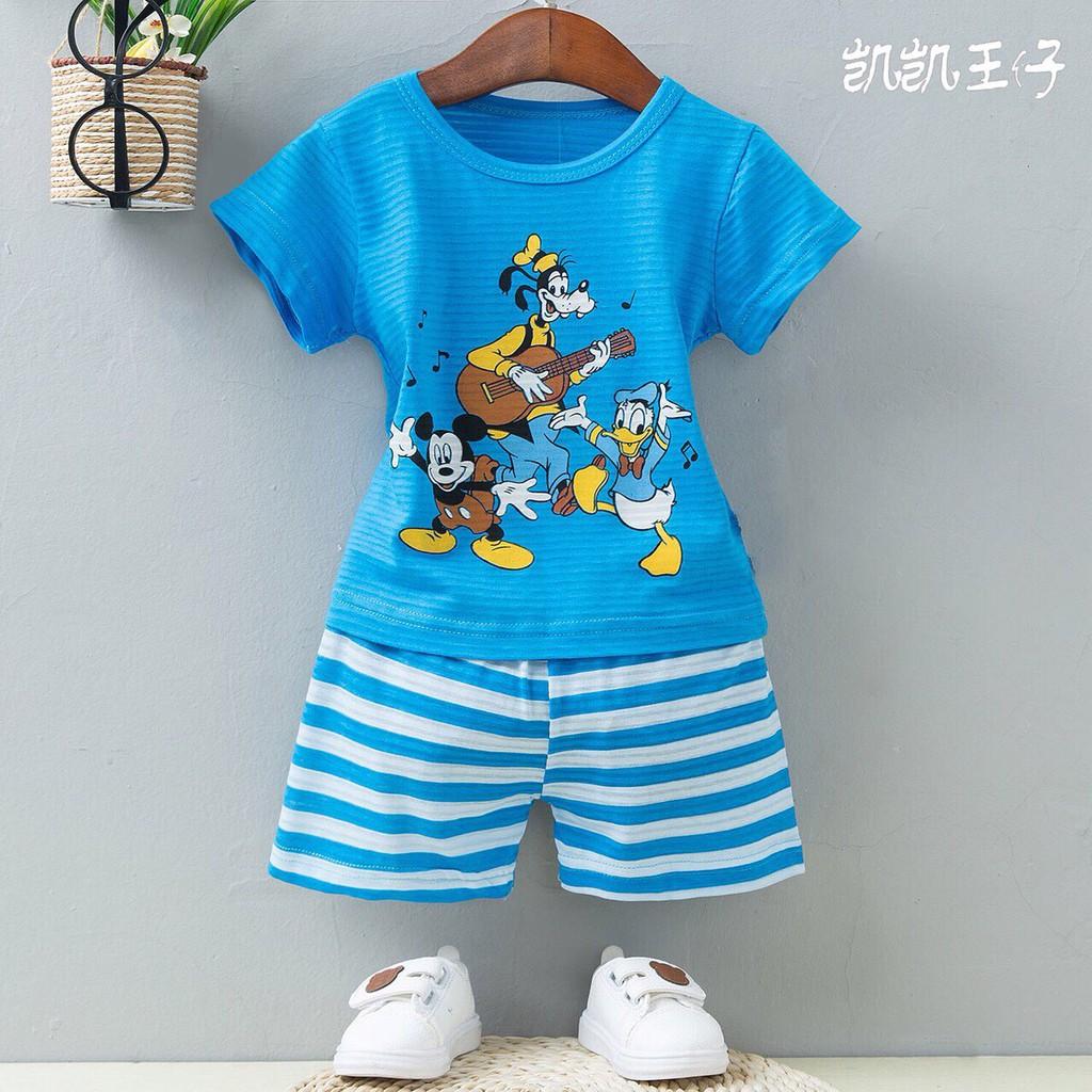 Bộ cotton tre KAIKAI sz Đại xuất Nhật in hình cute cho bé trai và bé gái