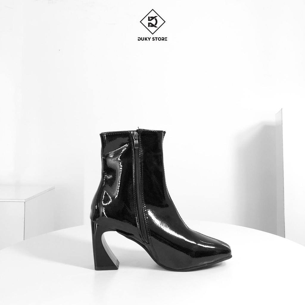 Boot khóa cạnh da bóng 8 phân siêu tôn dáng - Duky Store