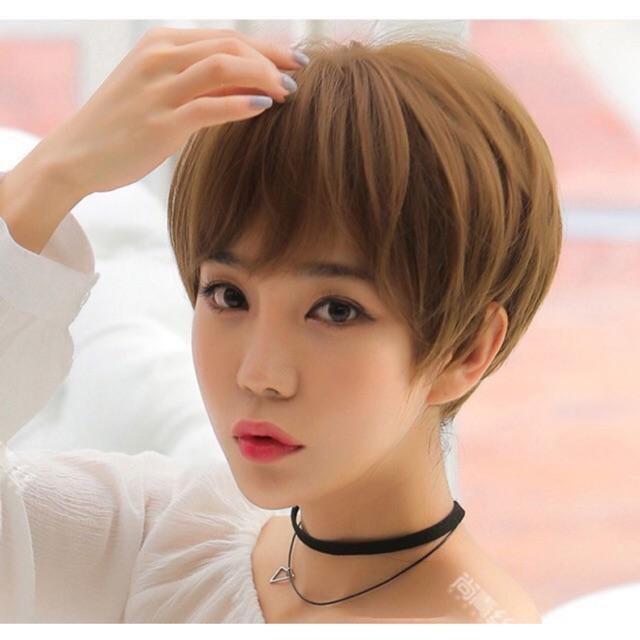 Tóc giả nguyên đầu tomboy tặng lưới chùm