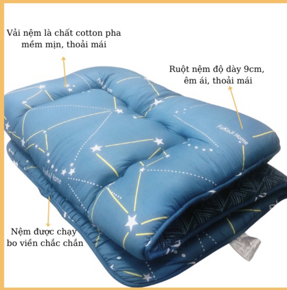 Nệm Bông Gòn Xuất Nhật, Nệm Trải Sàn Tiện Lợi, Đệm Văn Phòng Size 1m x 2m; 1.4m x 2m; 1.6m x 2m