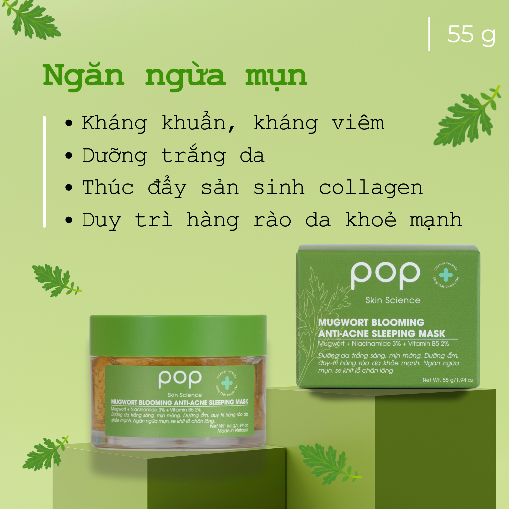 Mặt Nạ Ngủ Ngải Cứu Ngừa Mụn Sáng Da POP