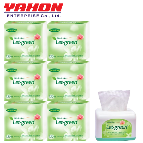 Combo 6 Bao Giấy Đa Năng Vệ Sinh LET-GREEN 10*21cm Tặng Hộp Nhựa Để Bàn