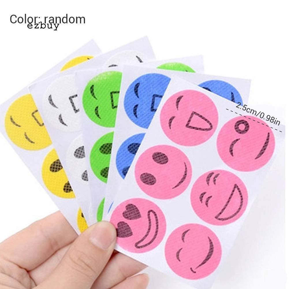 【EY】50 Packs Smiling Face Anti Mosquito Sticker Bugs Repellent Decal for Kids Adults