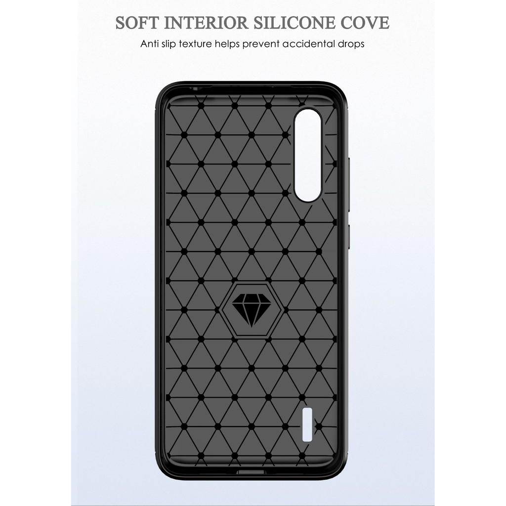Ốp lưng cho Xiaomi Mi A3 dẻo Carbon phay xước chống sốc chống vân tay