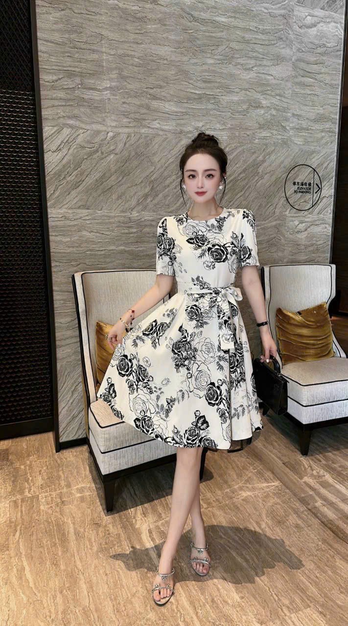 ĐẦM XÒE LỤA HỌA TIẾT CAO CẤP