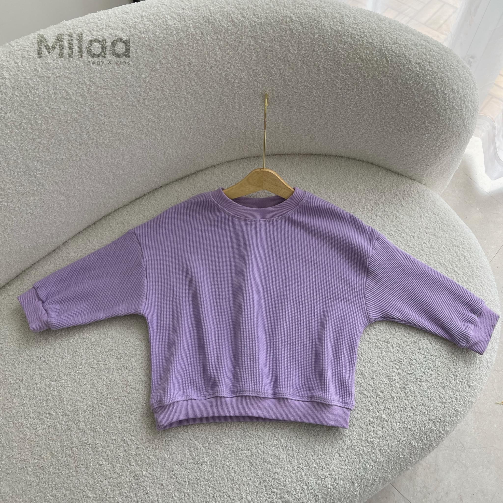 Áo Sweater Cotton Hạt Gạo Trơn 3 Màu Cho Bé Trai Và Bé Gái MiLaa Kids SW1