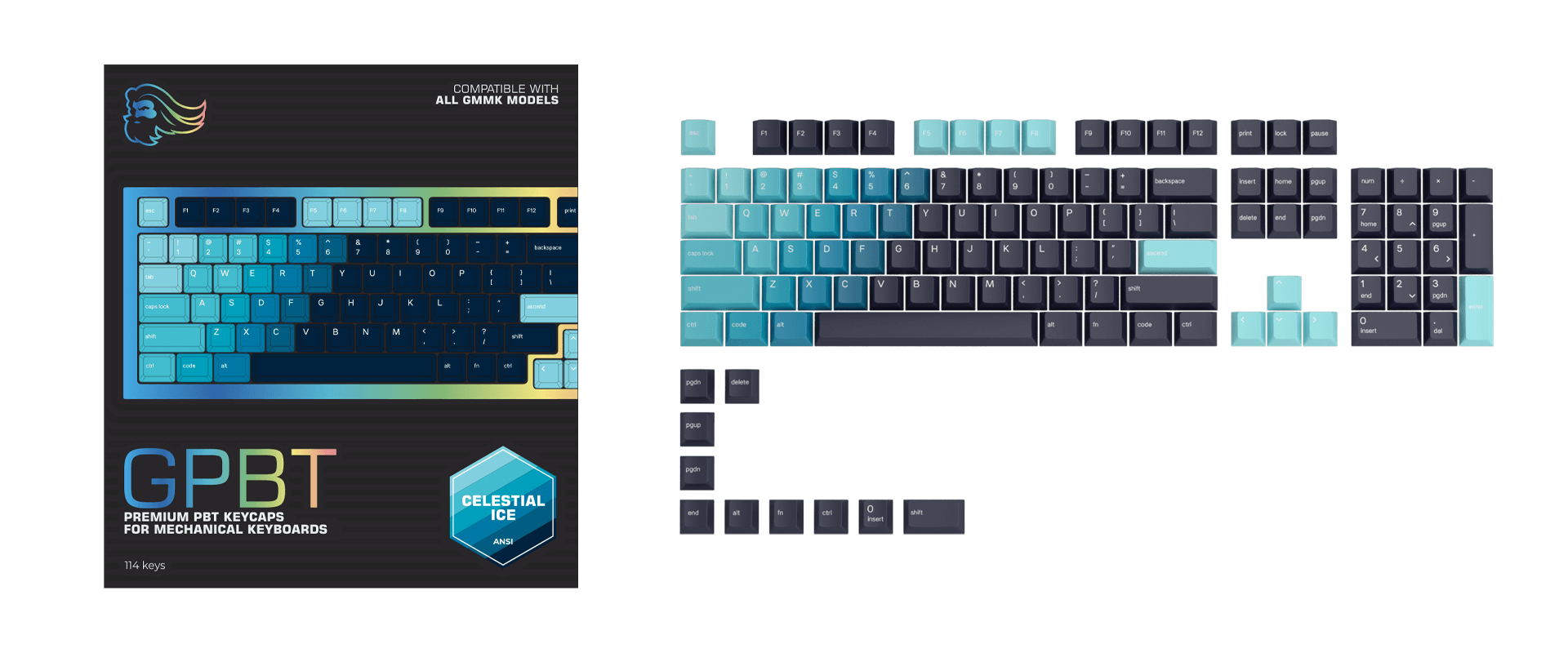 Bộ Keycap Glorious PBT Celestial - 114 phím - Hàng Chính Hãng