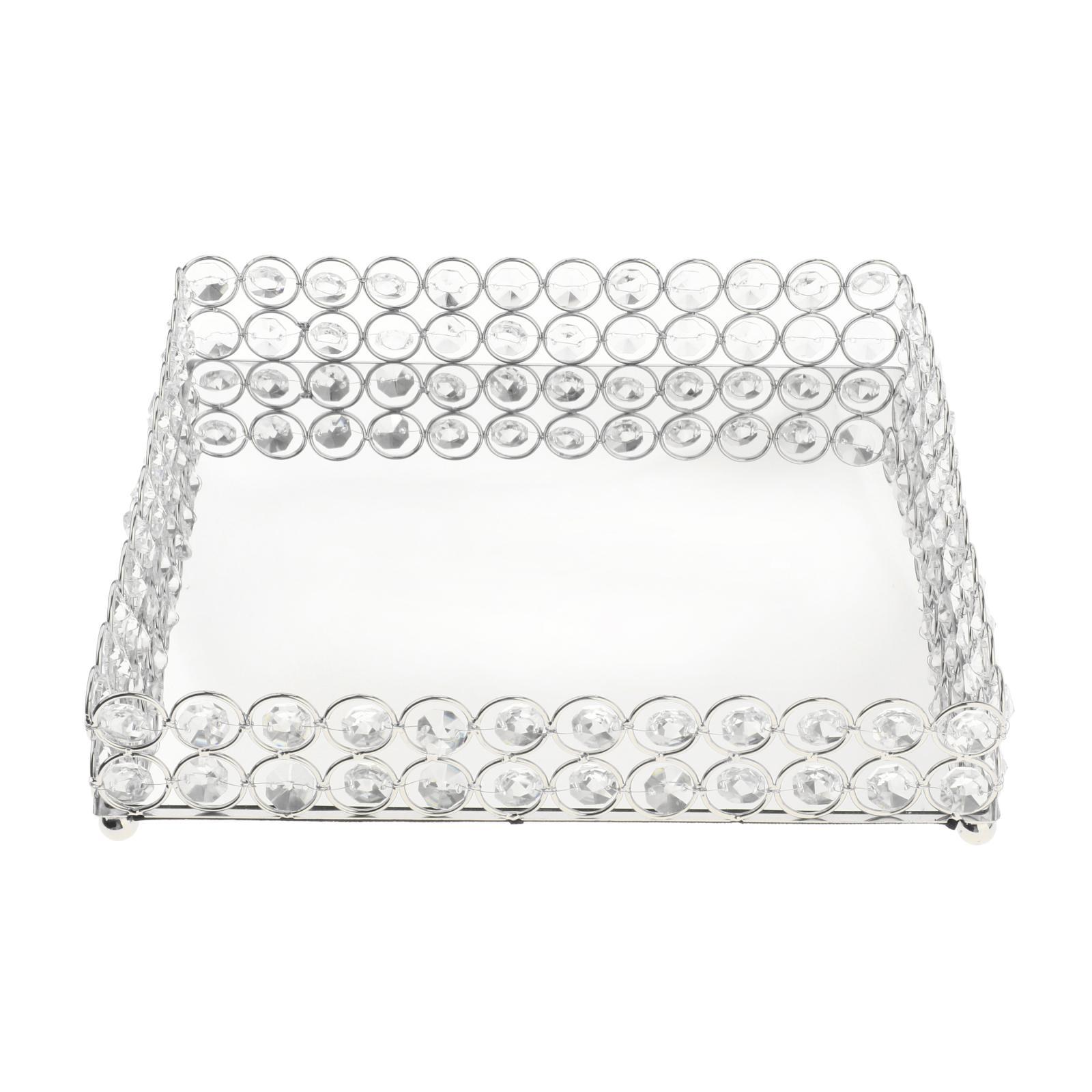 Mirrored Vanity Tray Cosmetic Trinket Tray Organizer Holder Ornament