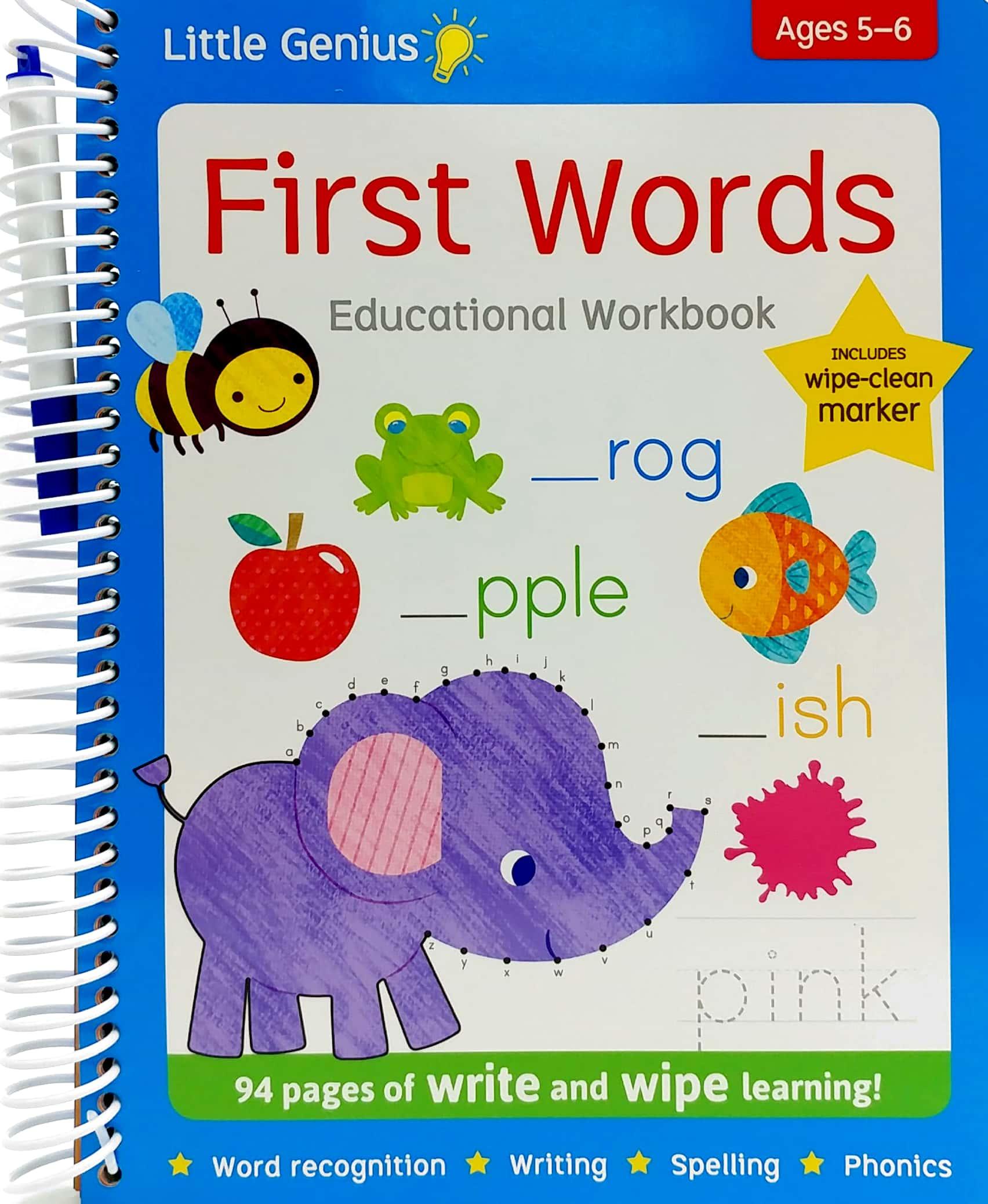 Little Genius Write And Wipe Bind Up - First Words