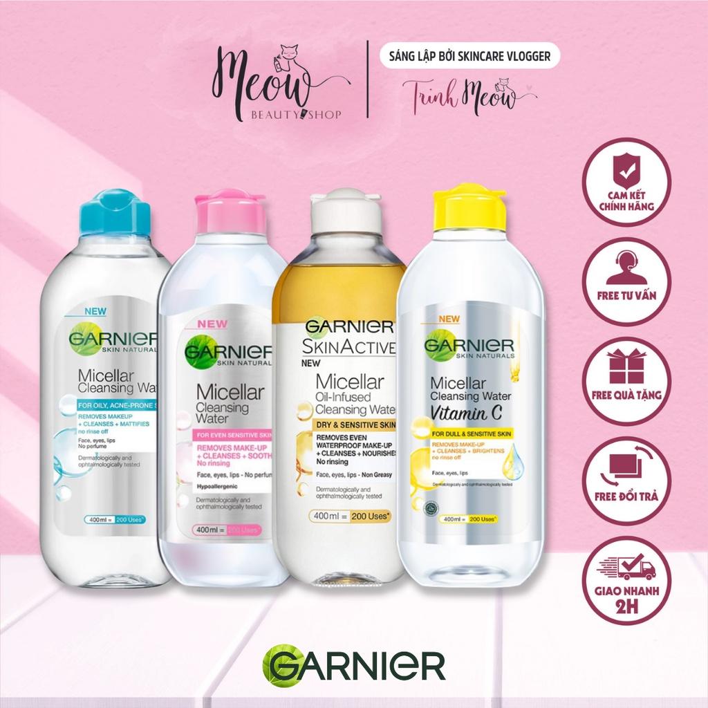 Nước làm sạch và tẩy trang cho mọi loại da Garnier Micellar Water 125ml - 400ml - Meow Beauty Shop by Trinh Meow