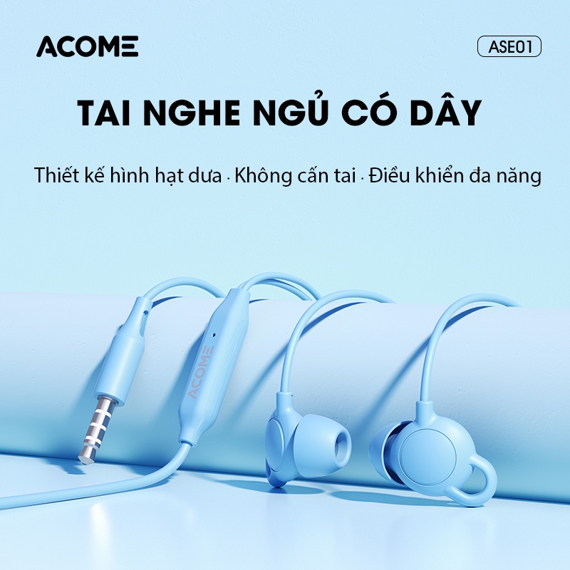 Tai Nghe Có Dây ACOME ASE01 Thiết Kế In Ear Đàm Thoại Sắc Nét Điều Khiển Đa Năng - Hàng Chính Hãng