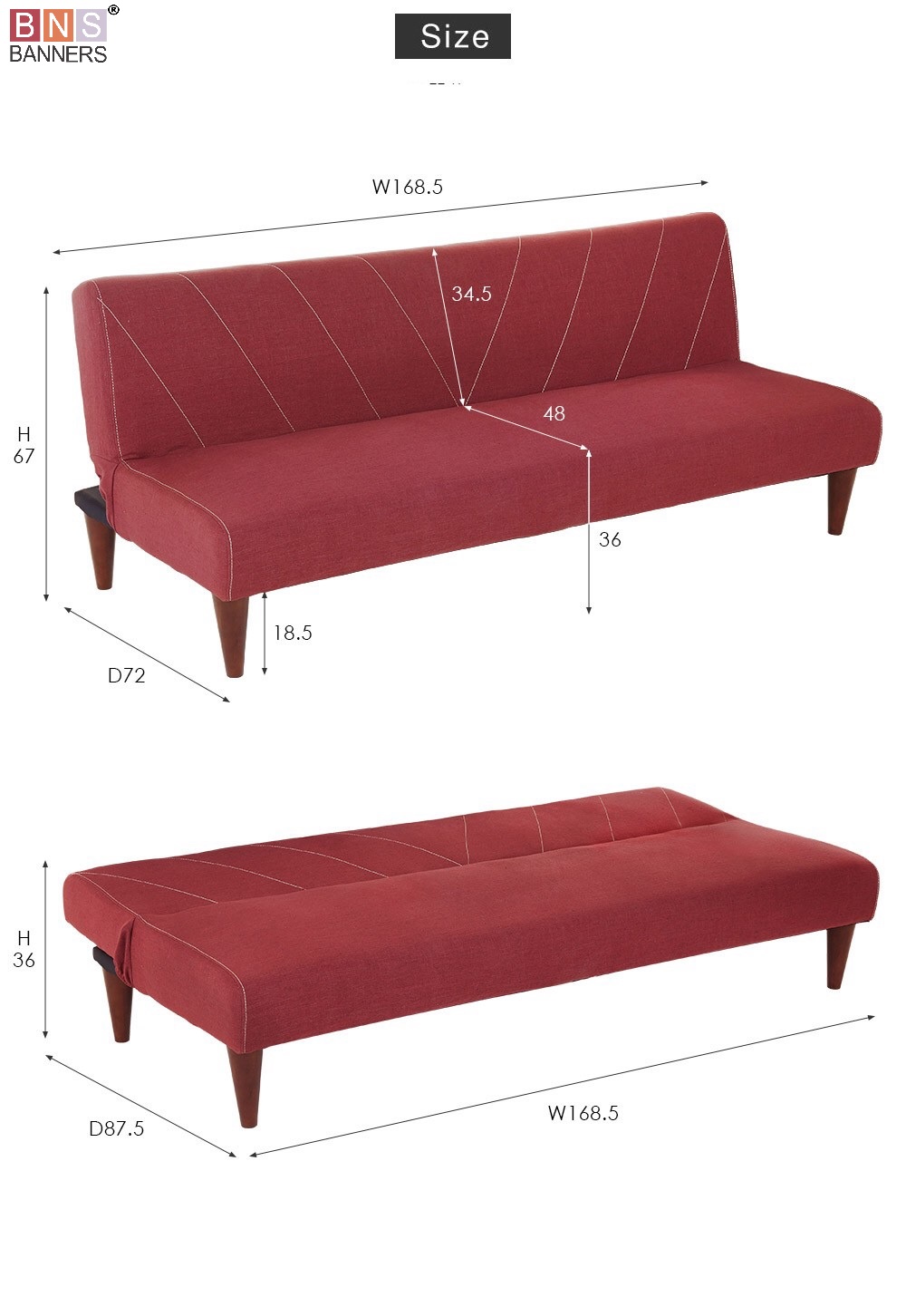 Sofa giường BNS đa năng BNS/2002- 170 x 86 x 68 cm