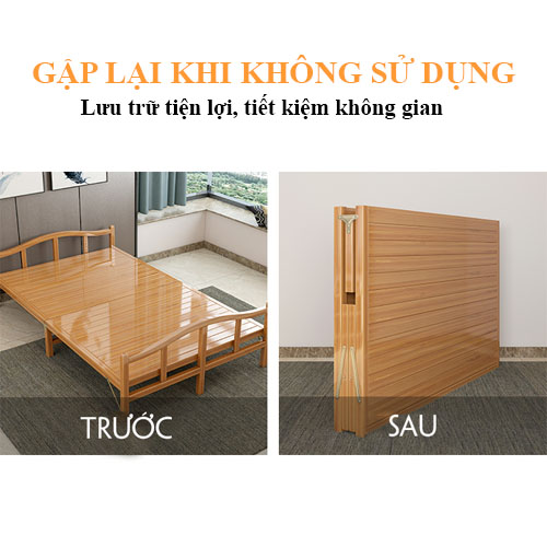 Giường Tre Gấp Gọn Đa Năng, Giường Tre Từ Nguyên Liệu Tre Tự Nhiên 100% An Toàn Thân Thiện, Tre Già Chọn Lọc, Giường Tre Nhiều Kích Thước, Giường Tre Gấp Gọn Tiện Lợi Bản Tre Dày Dặn Chống Mối Mọt