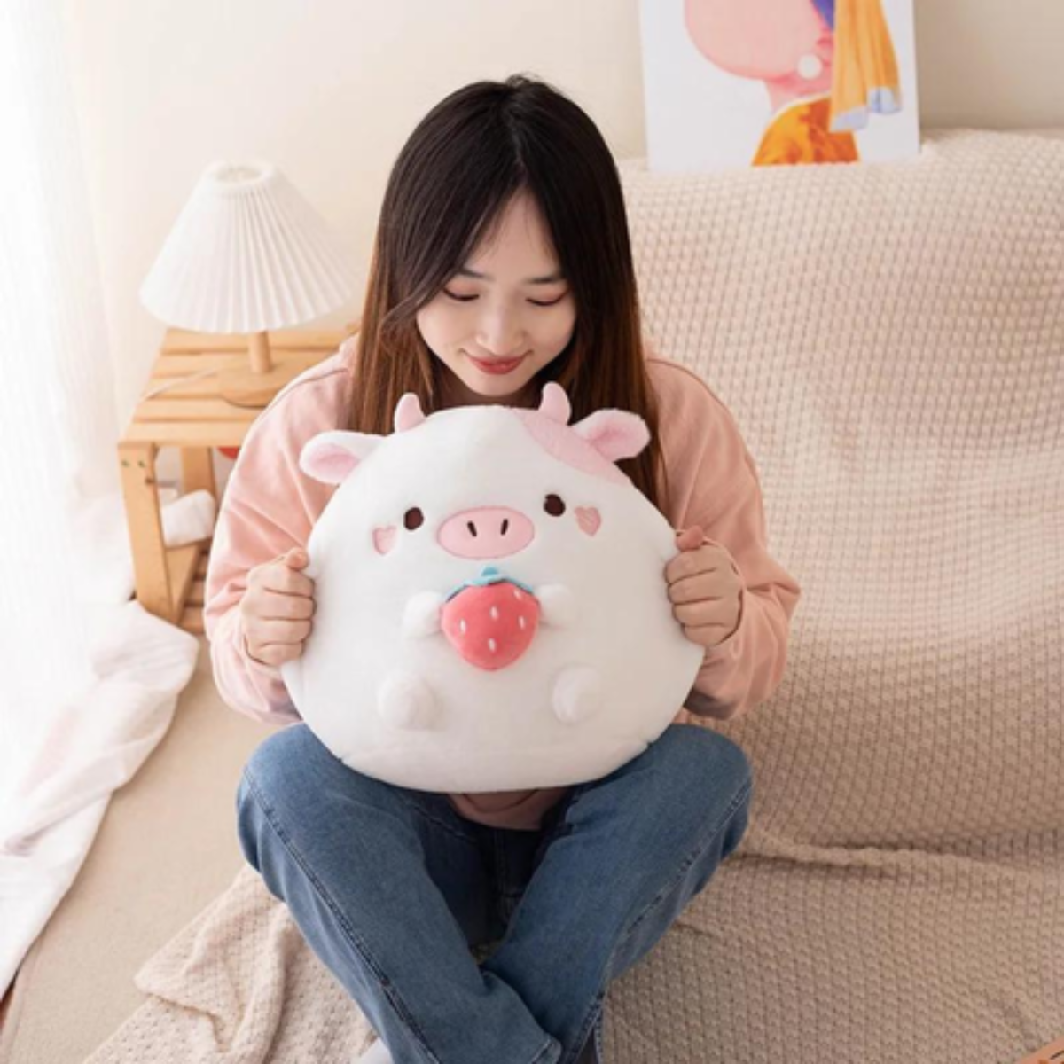 Đồ Chơi Thú Bông Hình Chú Heo Ôm Dâu Tây 32cm M1-20