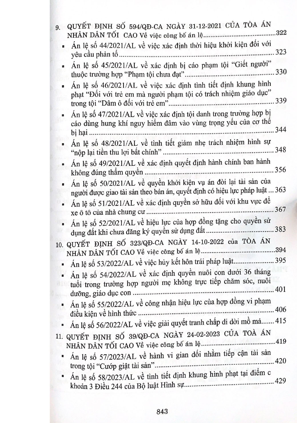 Hệ thống 70 Án lệ và các Giải đáp vướng mắc trong nghiệp vụ xét xử của Tòa án nhân dân tối cao từ năm 2016 đến nay