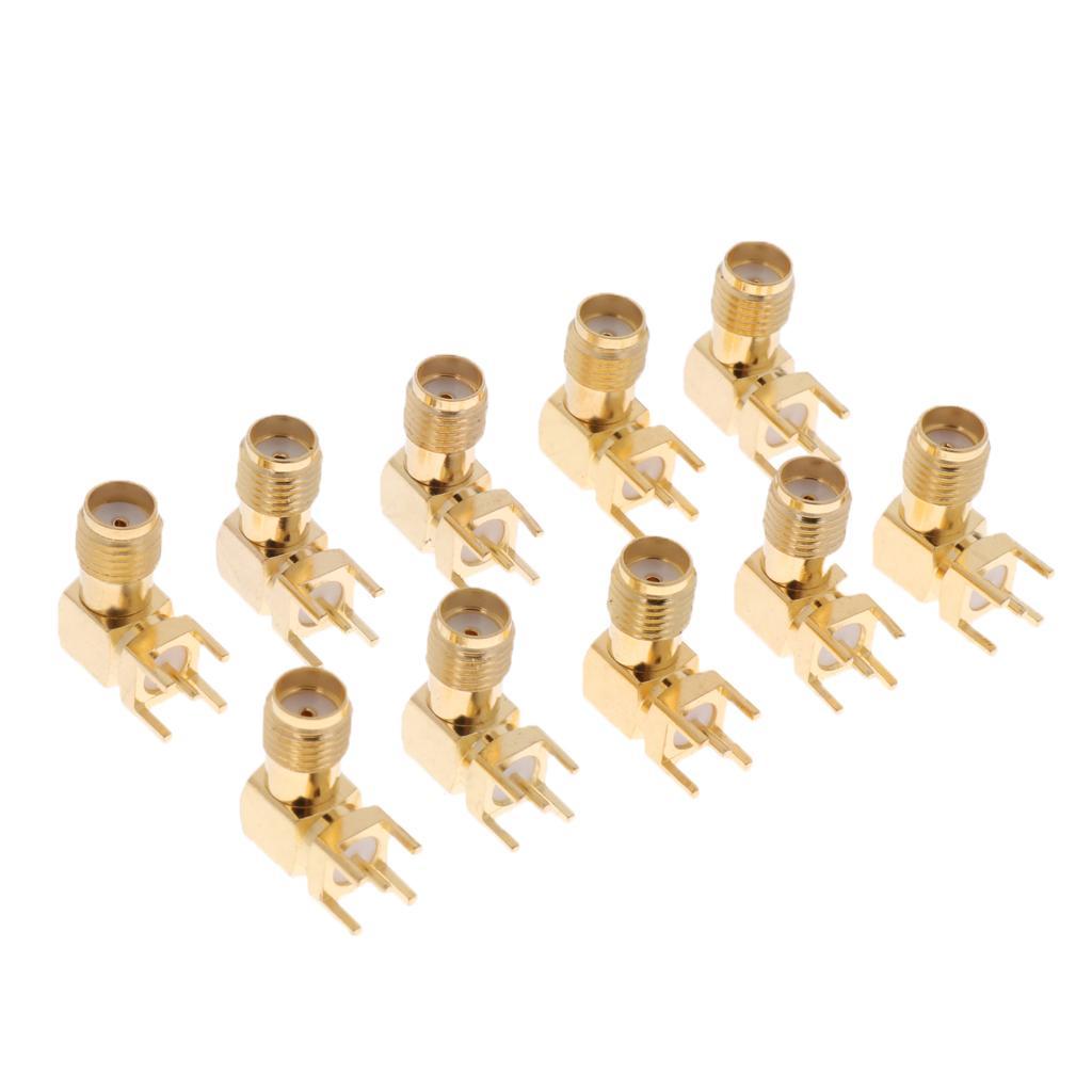 10x RF Female Jack Right Angle 90 Degree Metal Coaxial Adapter Connector