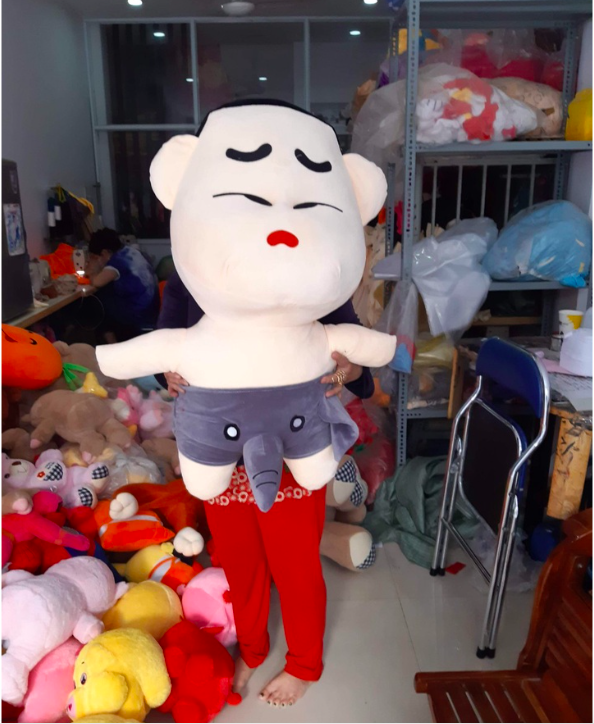 Thú nhồi bông cứ Shin mặc quần con voi - Size từ 40cm đến 80cm- Quà tặng gấu bông shin cậu bé bút chì dễ thương - Gối ôm mềm mịn cho bé