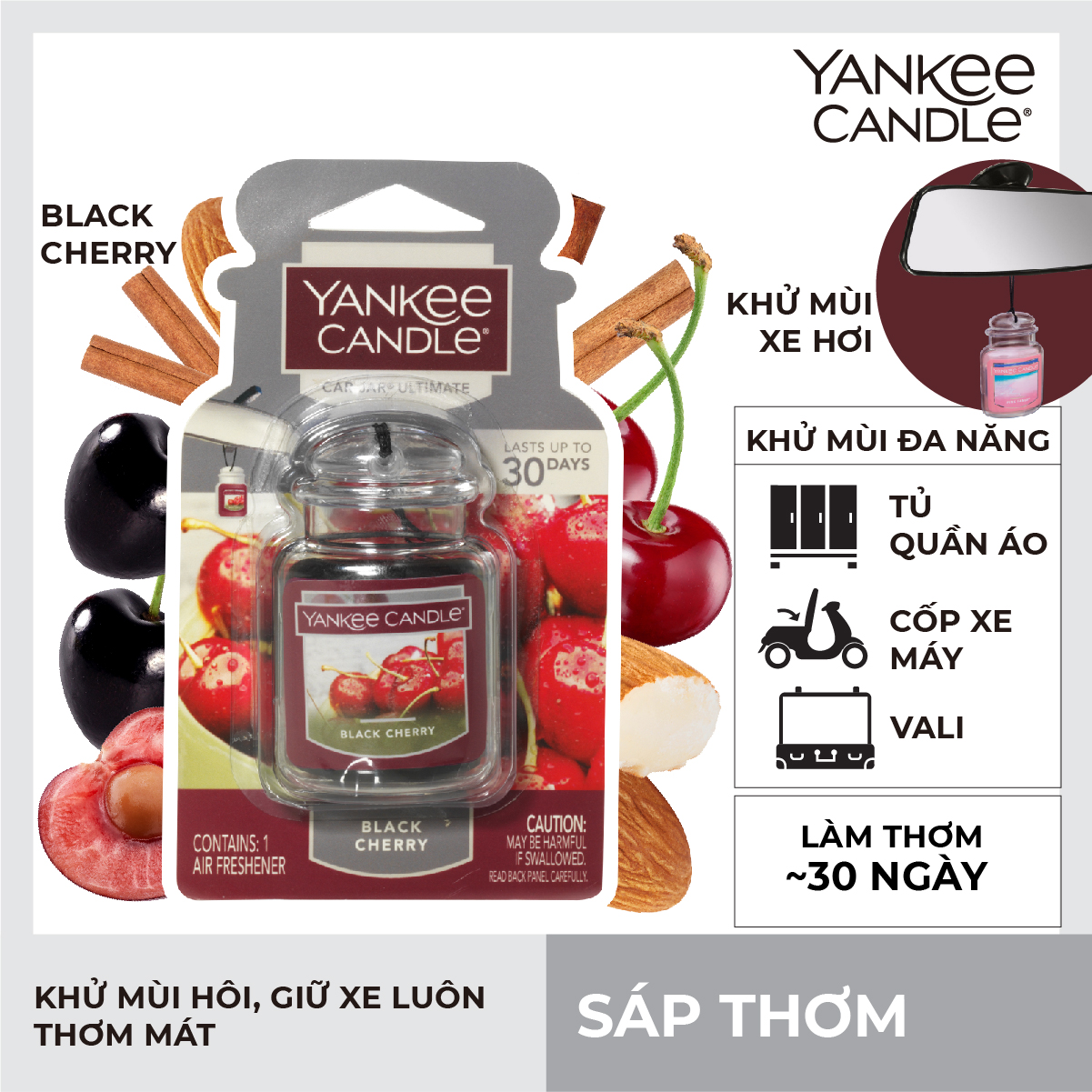 Sáp thơm xe Yankee Candle - Black Cherry