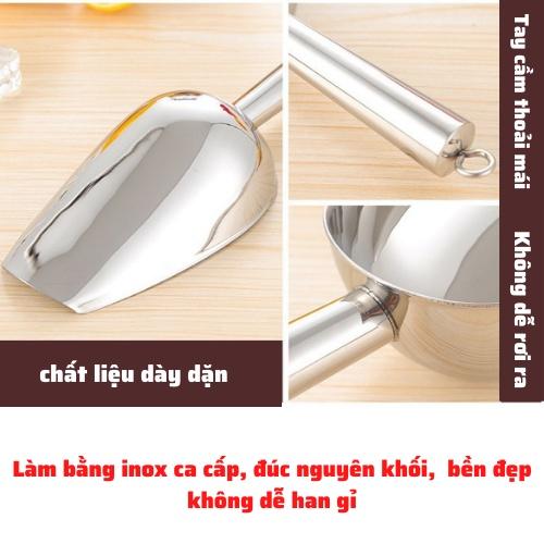 Muôi Inox xúc đá, dụng cụ múc đá,các loại hạt cà phê , bột,. muỗng đa năng chất liệu cao cấp không gỉ đa dạng kích thước