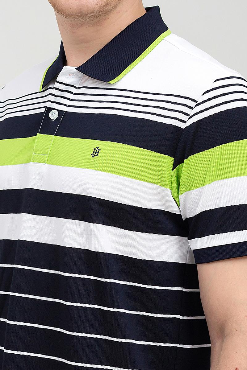 Áo thun nam cổ bẻ họa tiết kẻ sọc ngang KS22SS12P-SCHE - NAVY.GRE