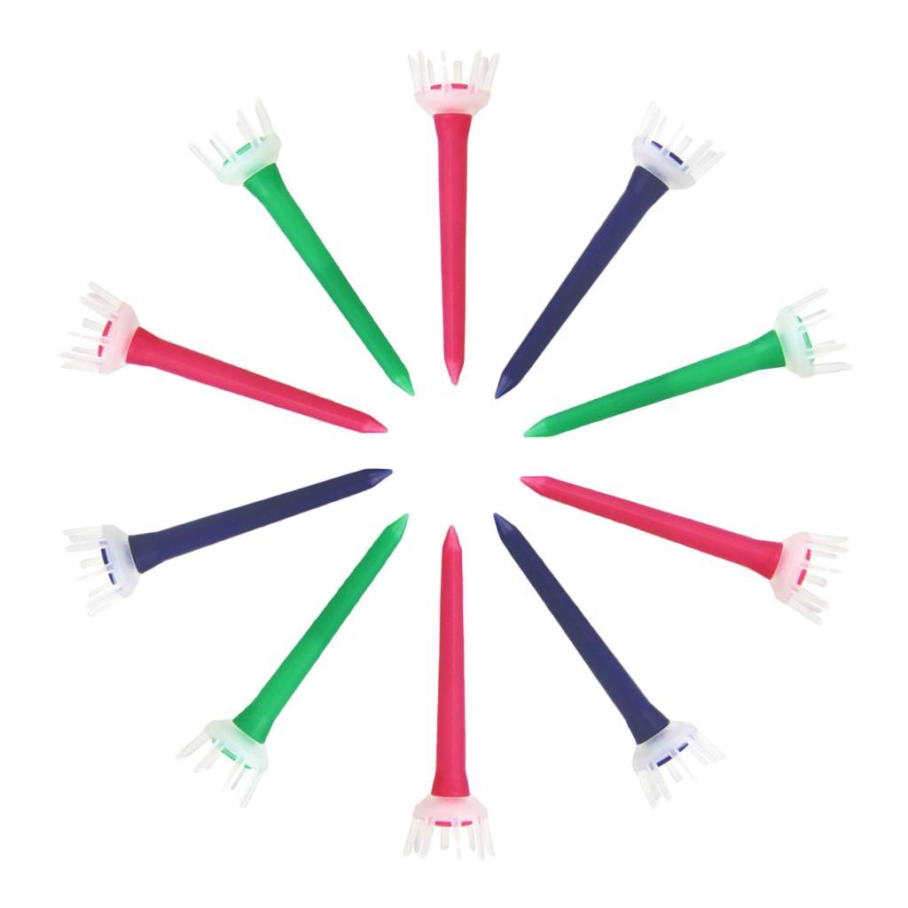 10pcs Golf Tee Crown Claw Tees 2 3/4'' Ball Holder Club Accessories 60mm