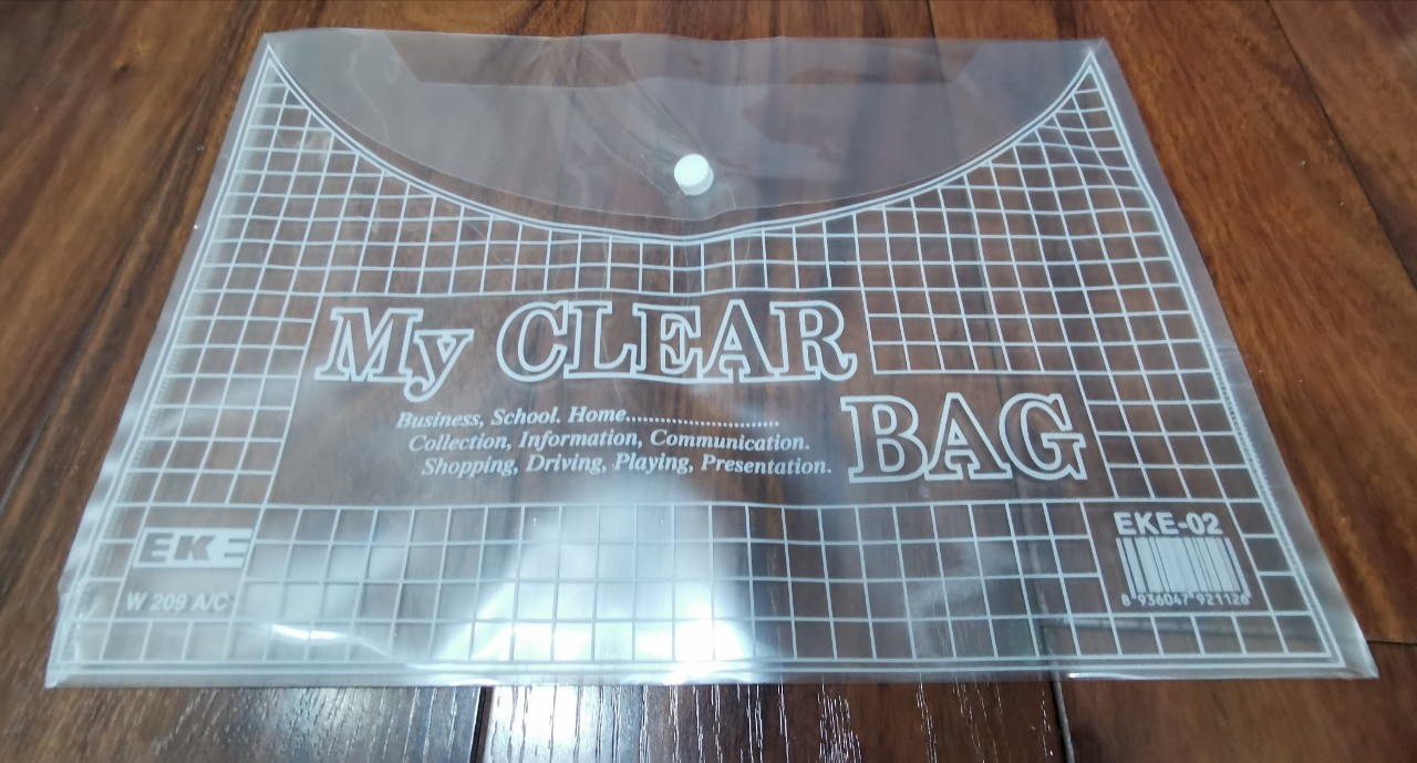 Bộ 12 túi cúc đựng tài liệu Clear Bag EKE loại mỏng mã EKE_03