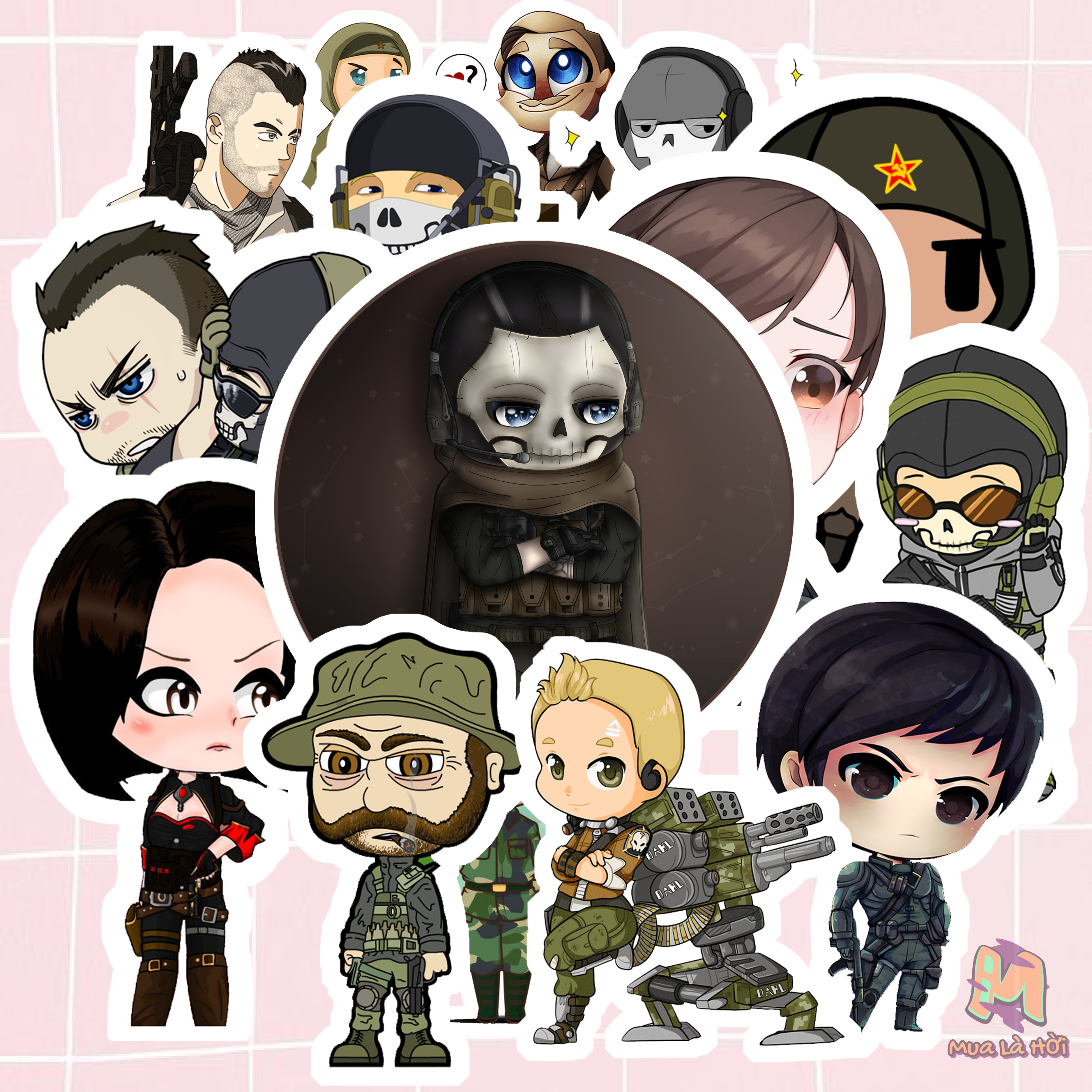 Miếng dán Stickers chủ đề Call of Duty
