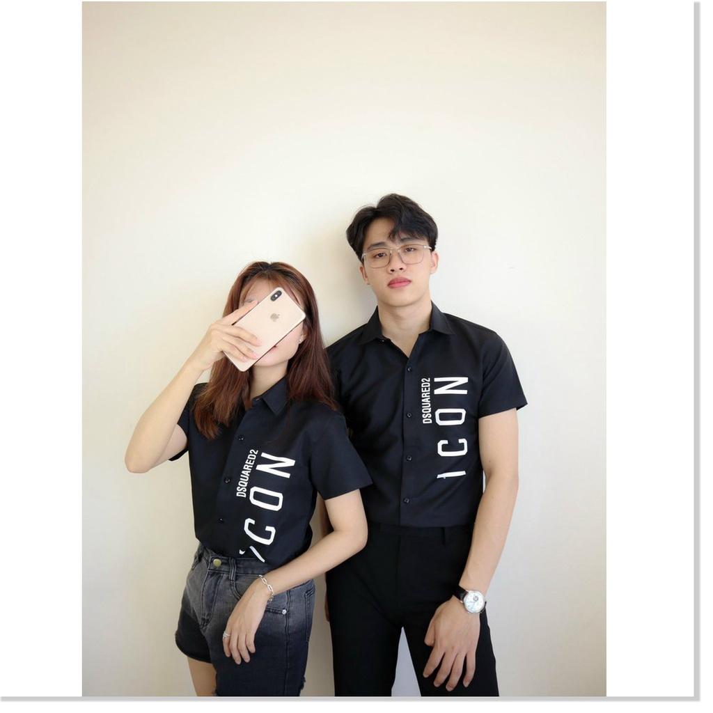 Áo sơ mi in thêu ngăn tay nam nữ cực đẹp , dành cho giới trẻ MẪU MỚI NHẤT HIỆN NAY