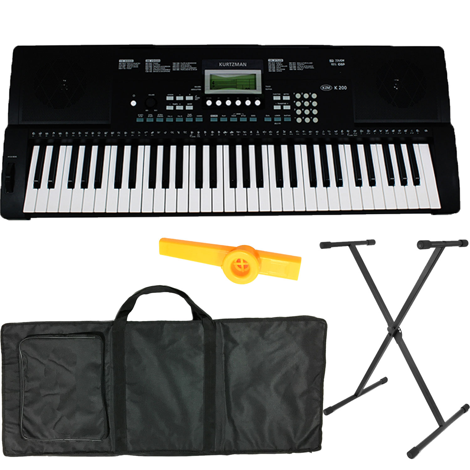 Bộ Đàn Organ Kurtzman K200 (Bàn Phím cảm ứng lực, Có Pitch Bend - KZM Touch Response Keyboard - Đàn, Chân, Bao, Nguồn, Kèn Kazoo)