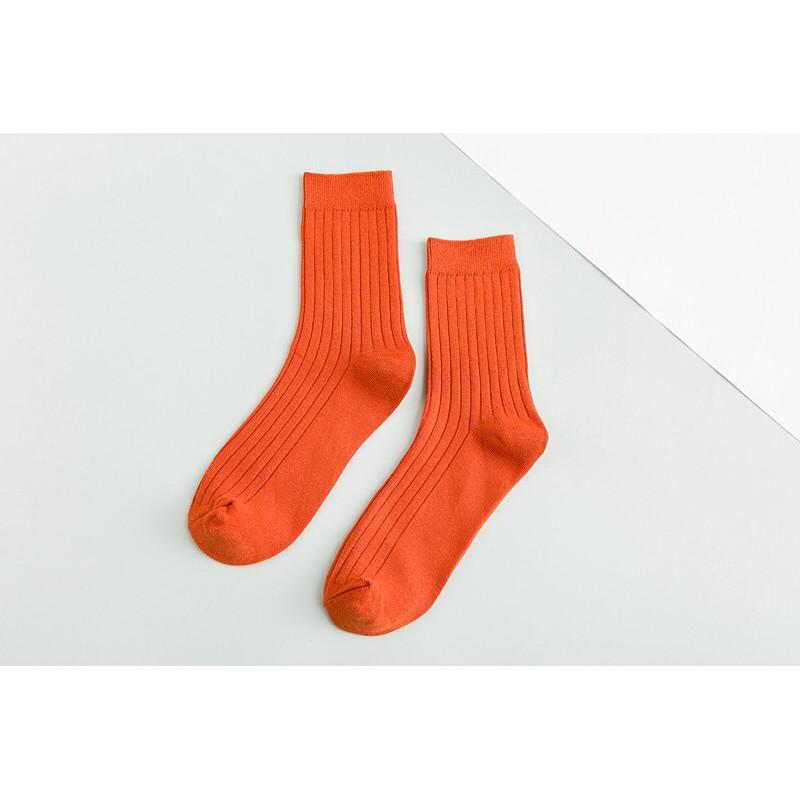 Vớ Cao Trơn Ulzzang Tất Nữ Cổ Cao Nhật Bản Cao Cấp Cotton Màu Trơn Vớ Nữ Trơn Hàn Quốc Cổ Cao