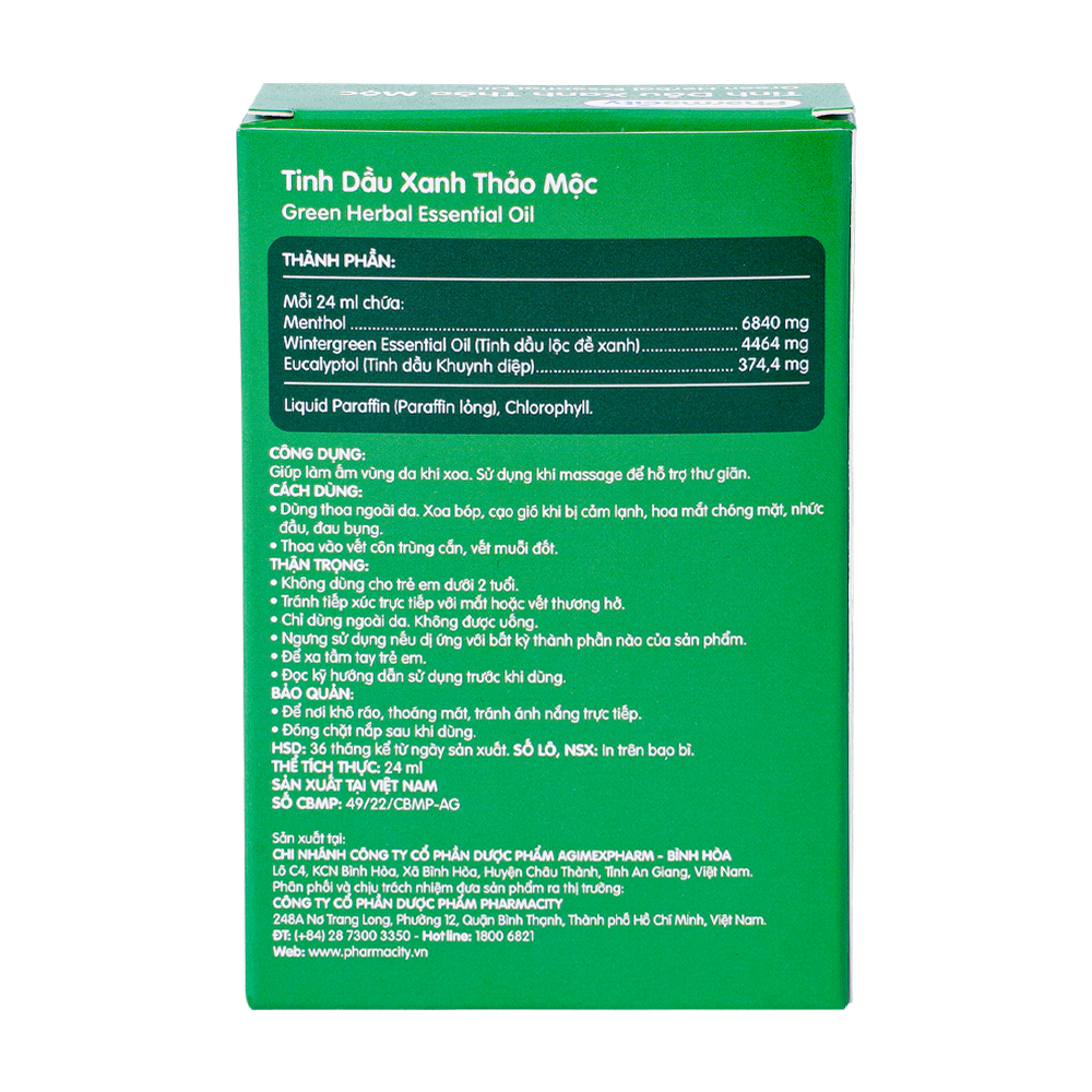 Tinh dầu xanh thảo mộc Pharmacity