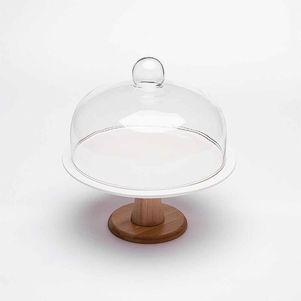 Glass Cover Serving Tray Cake Stand Plate for Birthday Party Muffin Appetizer Bread Fruit Decor