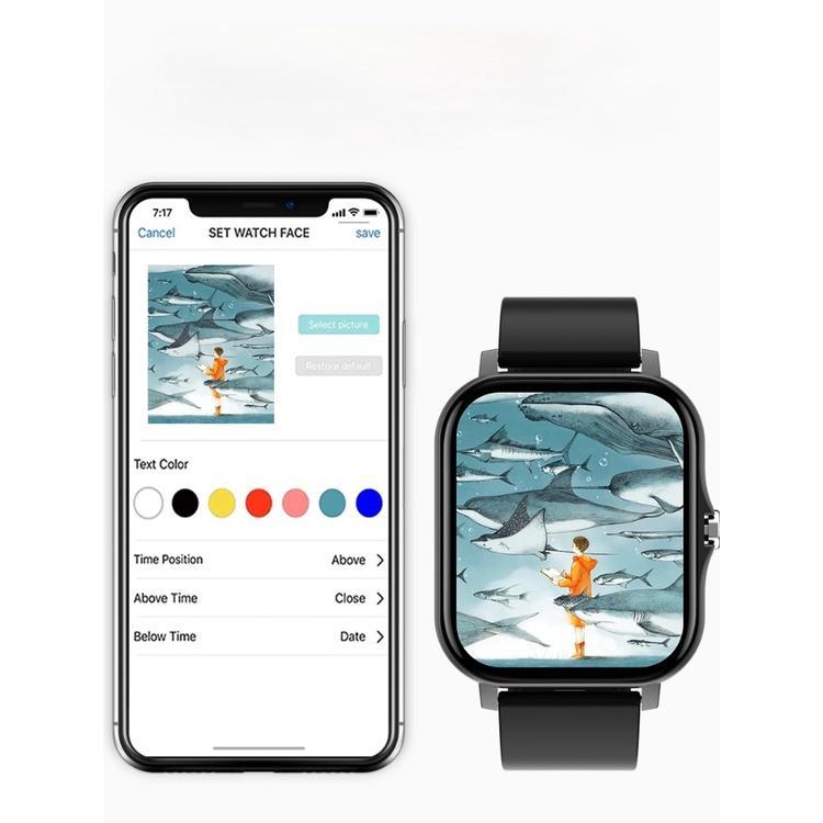 Đồng Hồ Thông Minh Màn Hình Cảm Ứng 1.69 inch Hỗ Trợ Theo Dõi Sức Khỏe Android IOS