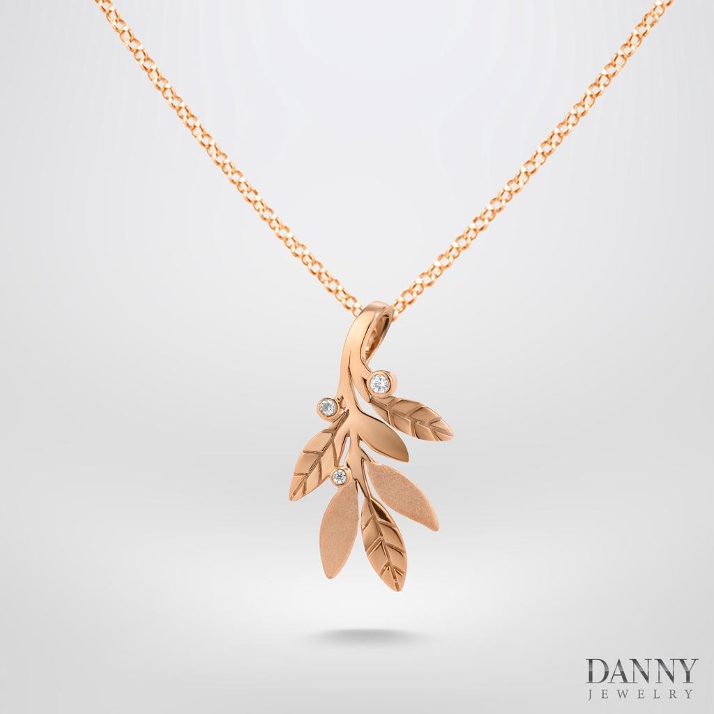 Mặt dây Lá Nguyệt quế- Bạc 925 xi Rhodium/ Vàng - MD012- Danny Jewelry