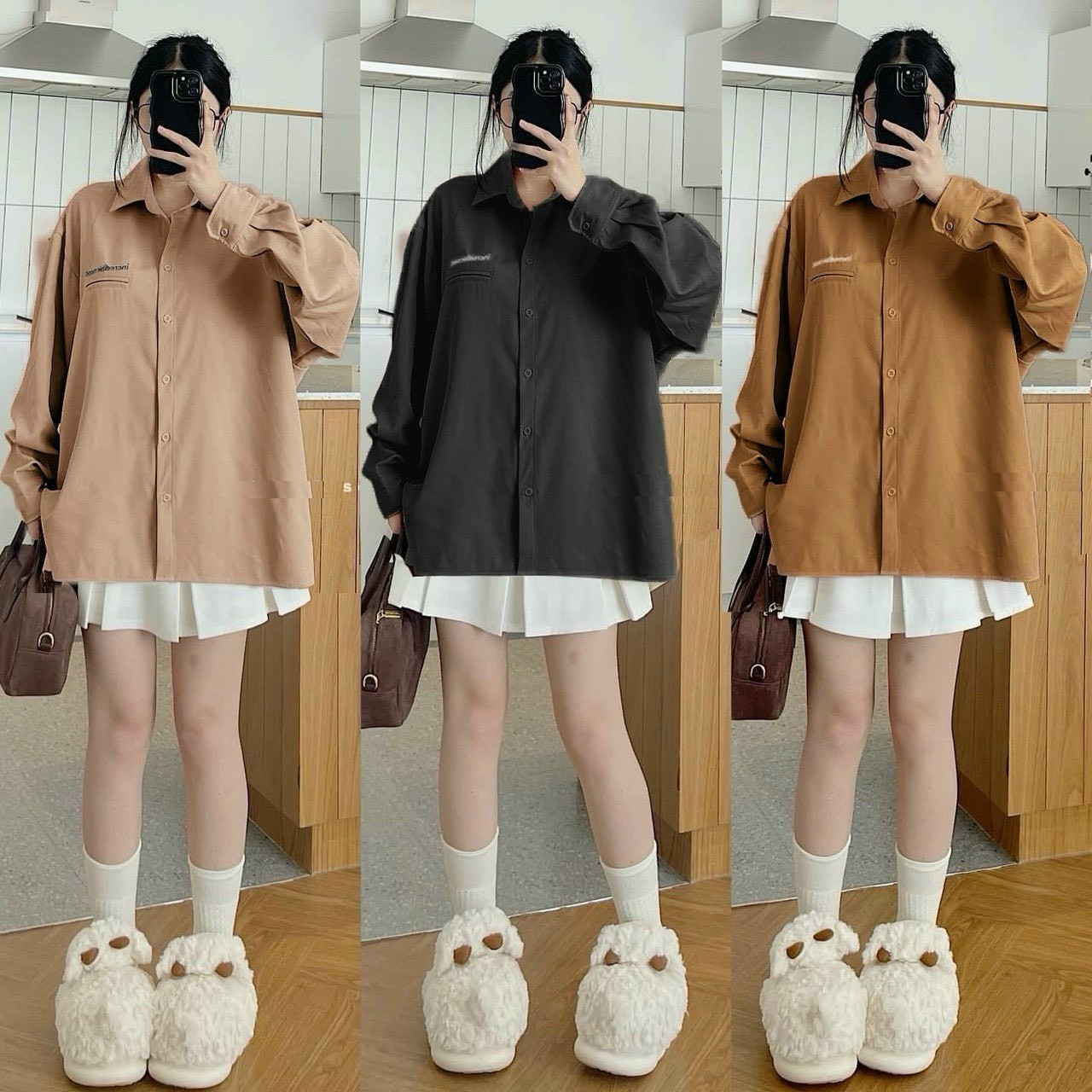 Hình ảnh Áo Khoác Kiểu Sơ Mi Da Lộn Yoyo Chống Nắng Nam Nữ Cặp HOT RẺ ĐẸP, Áo Sơ Mi Teen Unisex Rộng Tay Dài Số 10 