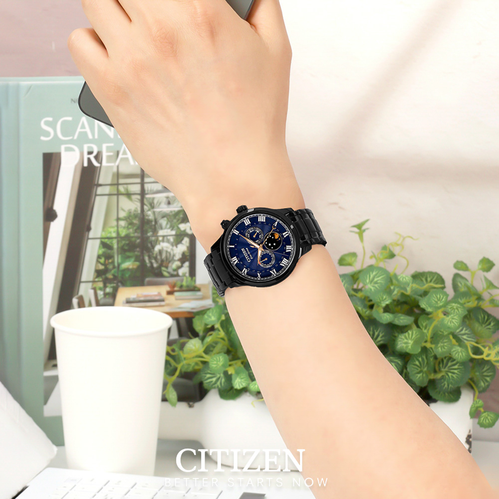 Đồng Hồ Nam Citizen Dây Kim Loại Máy Eco-Drive AP1055-87L - Mặt Xanh (Sapphire)