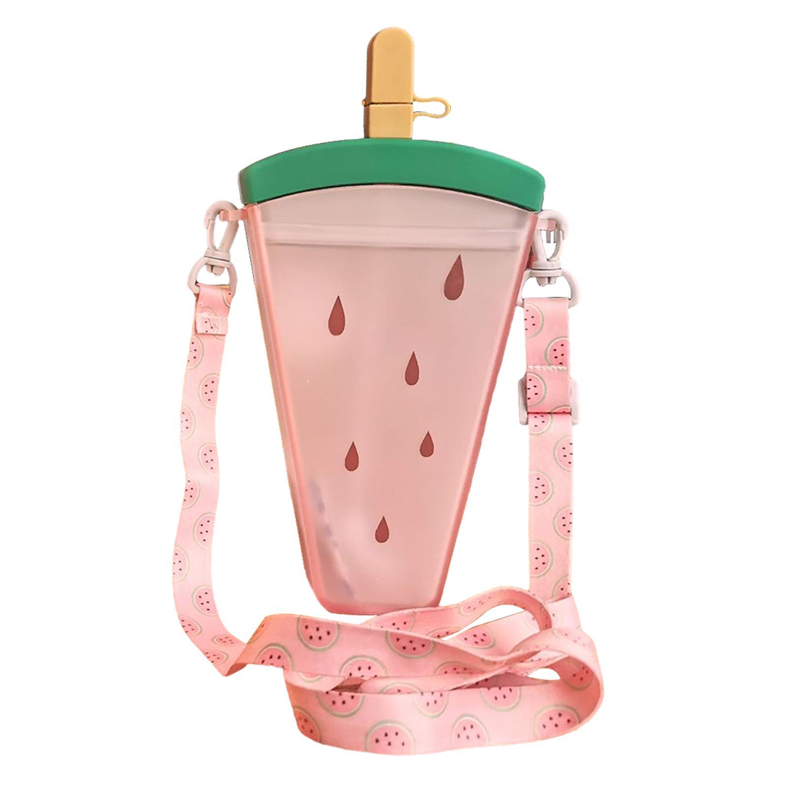 Water Bottle with Sucking Tube Girls Drinking Bottle Creative 320ml Practical Ice Cream Water Bottle for Sports Fishing Street Summer Birthday Gift