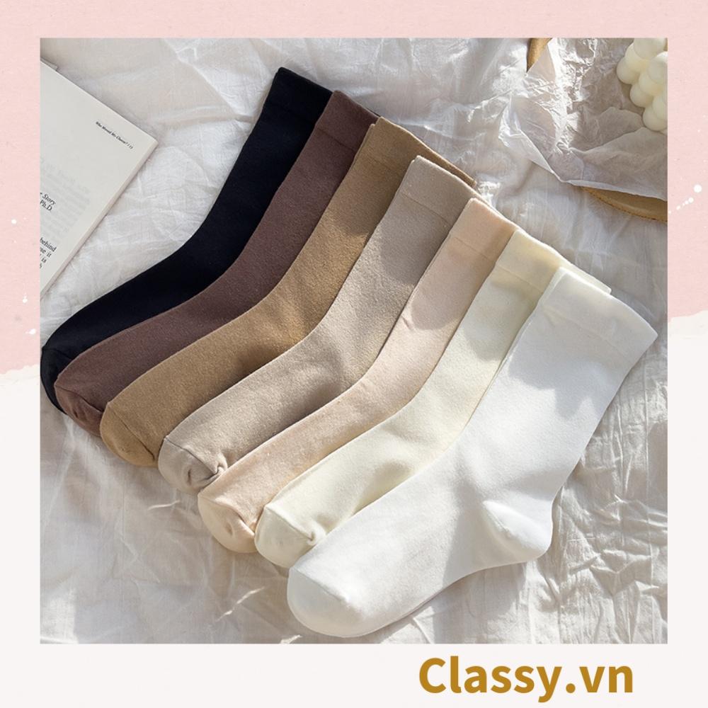 Tất cổ cao, vớ cổ cao Classy với đường gân ôm chân, nhiều màu phong cách hàn quốc G1430