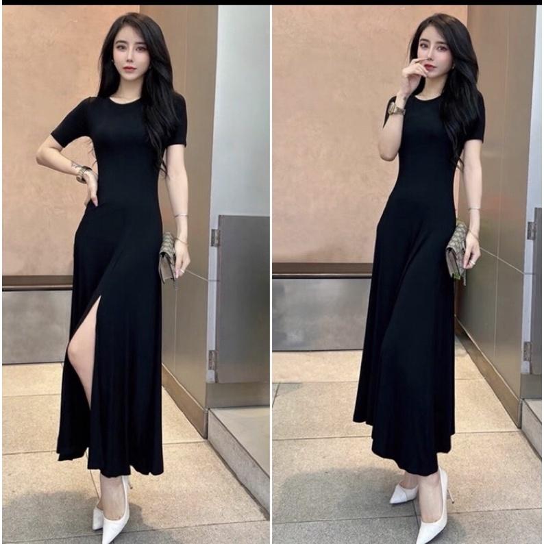 Đàm chữ A body dáng xoè có xẻ tà