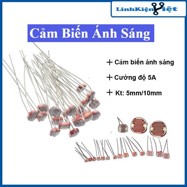 Cảm biến ánh sáng quang trở CDS 5mm/10mm (1 chiếc)