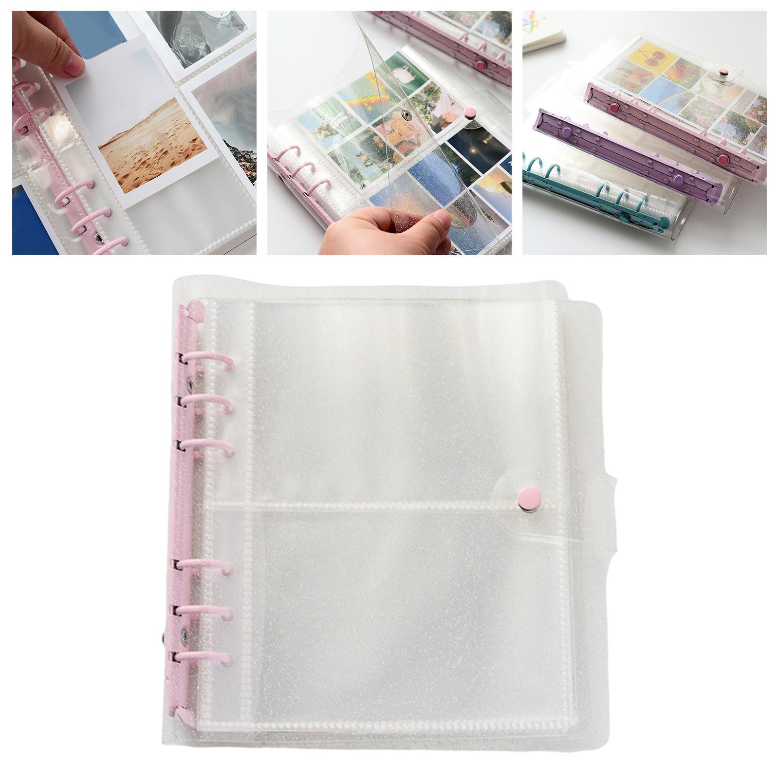 3 inch Photo Album Picture Card Protectors Sleeve  Shiny Clear  Pink