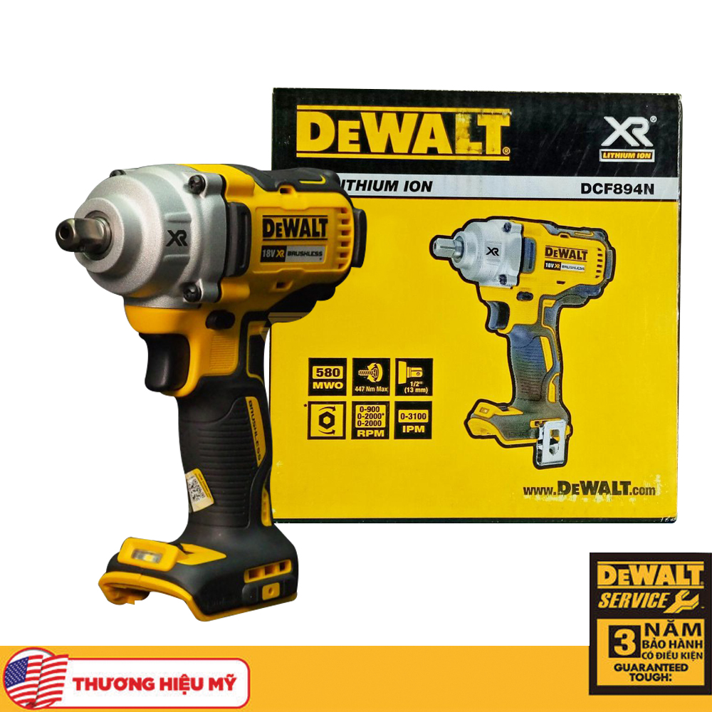 CHÍNH HÃNG - Thân máy vặn bu lông dùng pin 18V Dewalt DCF894 ( chưa pin, sạc)