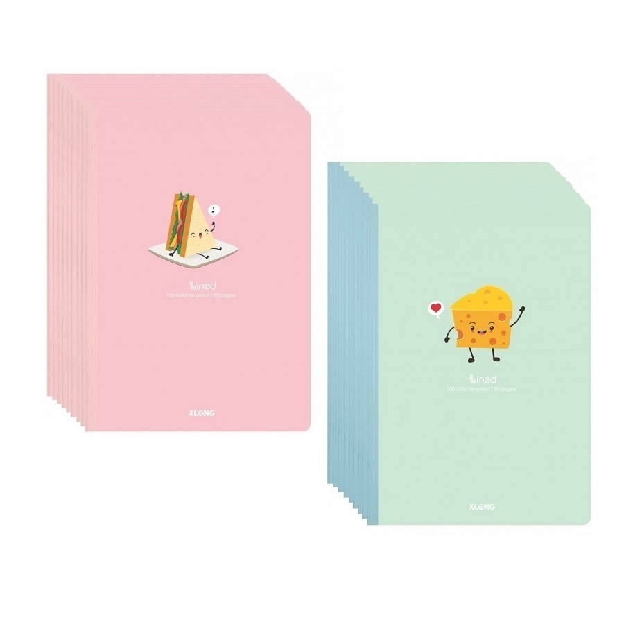 Lốc vở kẻ ngang có chấm may gáy B5 Klong 825 / 826 / 827 kich thước (175 x 250) mm