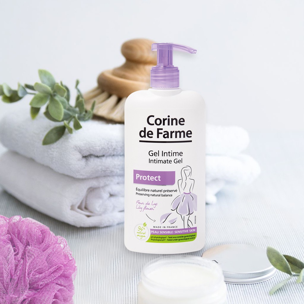 Dung Dịch Vệ Sinh Corine de Farme Làm Sạch &amp; Giảm Viêm Vùng Kín 250ml + Tặng Kèm 1 Móc Khóa Hình Tour Eiffel Viền Đỏ