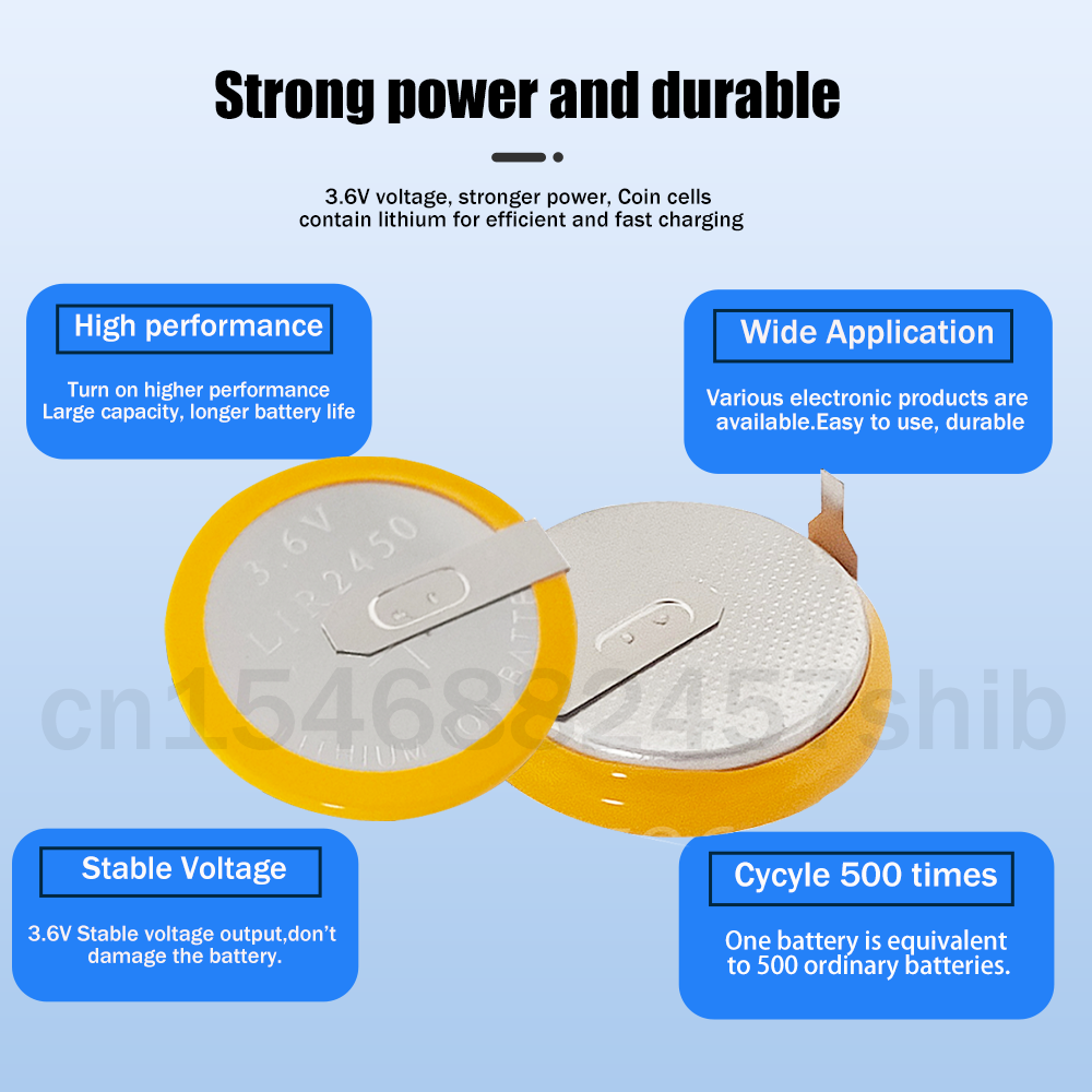 2-10 chiếc LIR2450 LIR 2450 3.6V 120mAh Pin Sạc Lithium Với Chân Hàn Ngang Cho Đồng Hồ Đồng Hồ Đồng Hồ CR2450 Đồng Xu Tế Bào