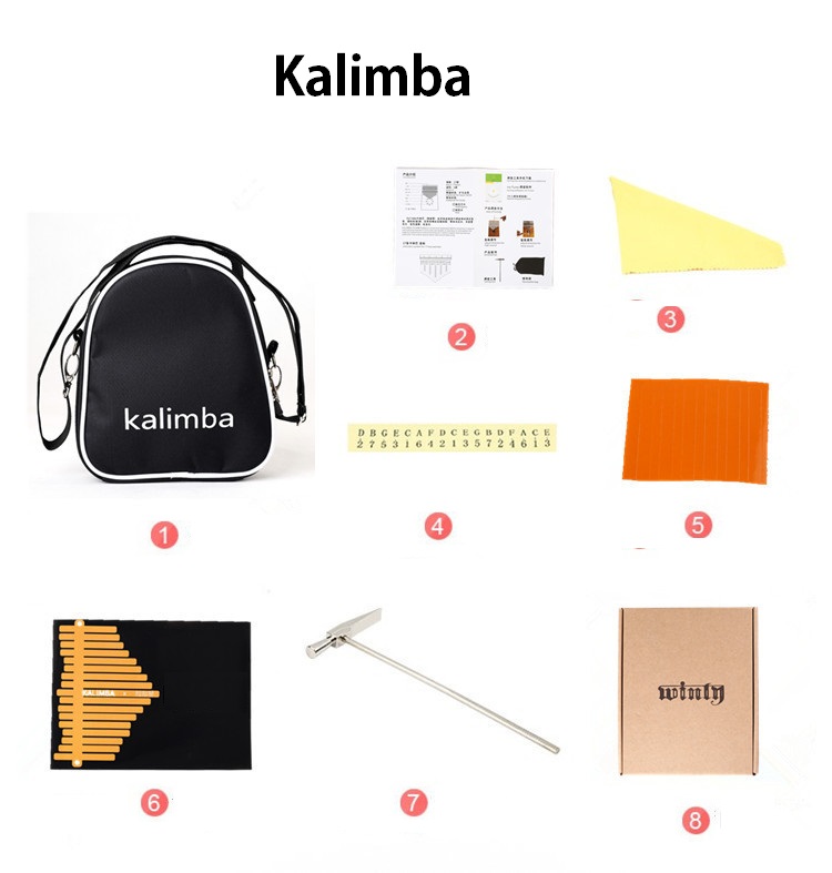 Đàn Kalimba W.I0000I 17 phím, Thumb Piano 17 keys - Full phụ kiện