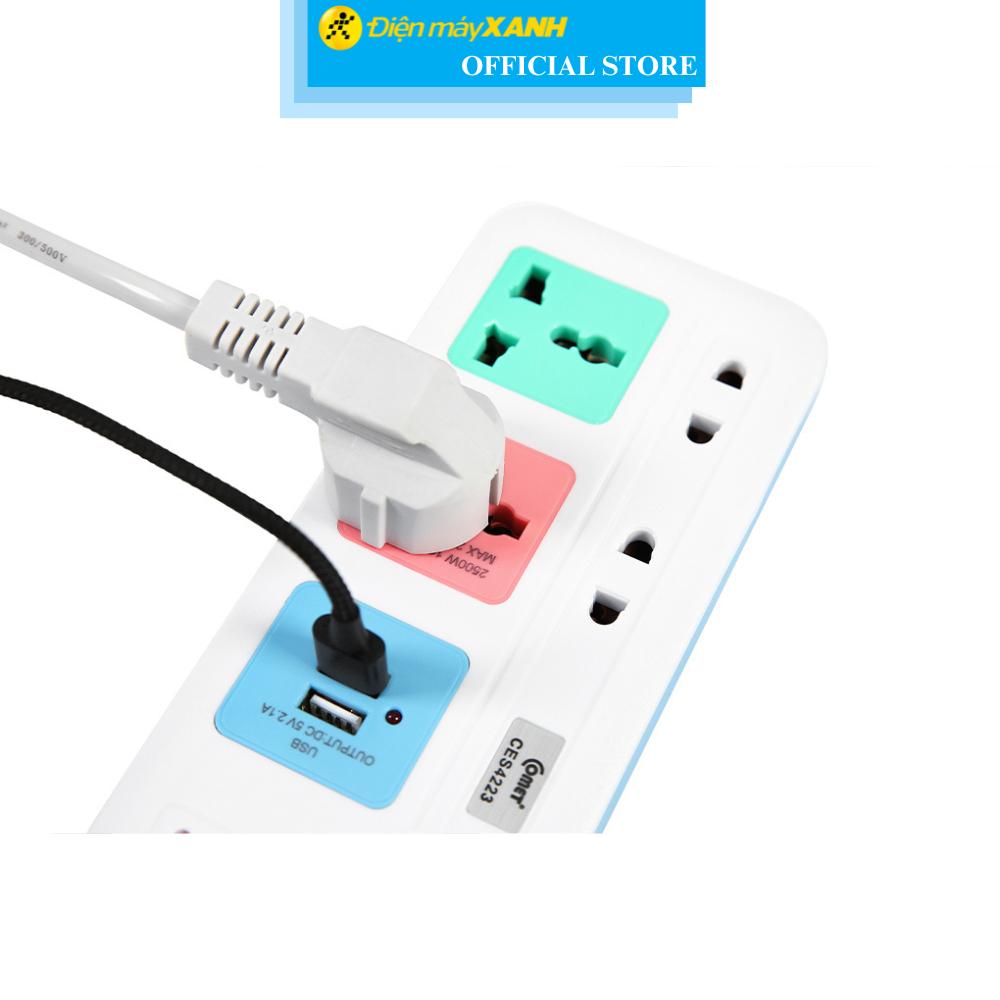 Ổ cắm điện Comet 4 lỗ 2 USB 3m CES4223 - Hàng Chính Hãng