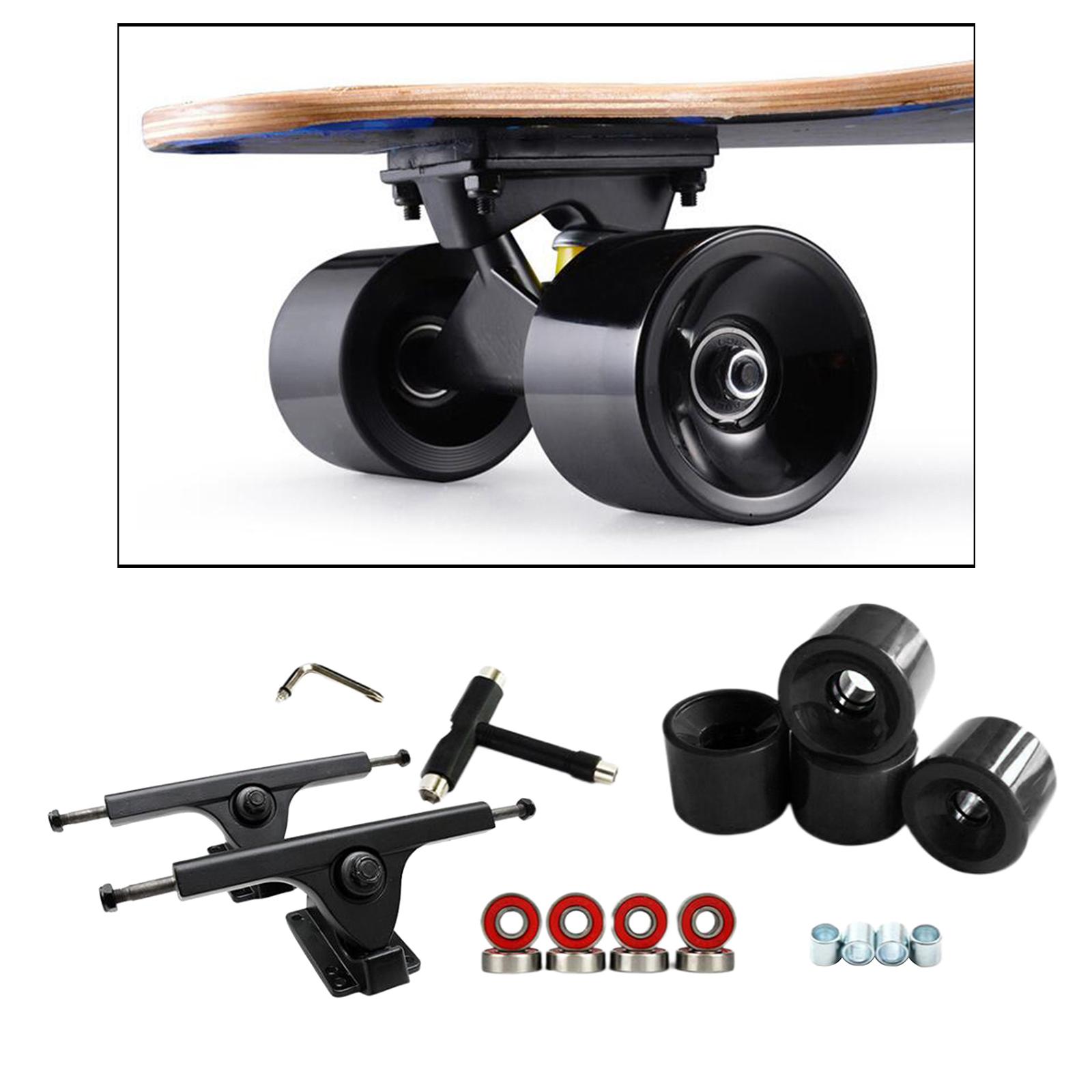 Skateboard Trucks 7'' Bearings Longboard Wheel Roller T-Tool